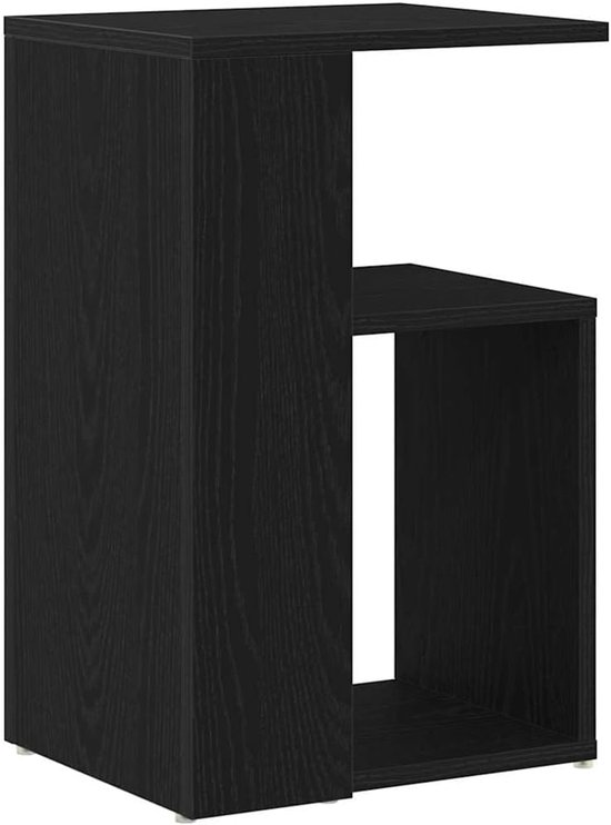 Bijzettafel van houtmateriaal in zwart eikenlook, 36 x 30 x 56 cm, voor woonkamer, met krasbestendig oppervlak en eenvoudige montage, veelzijdig te gebruiken als legplank — afbeelding 5