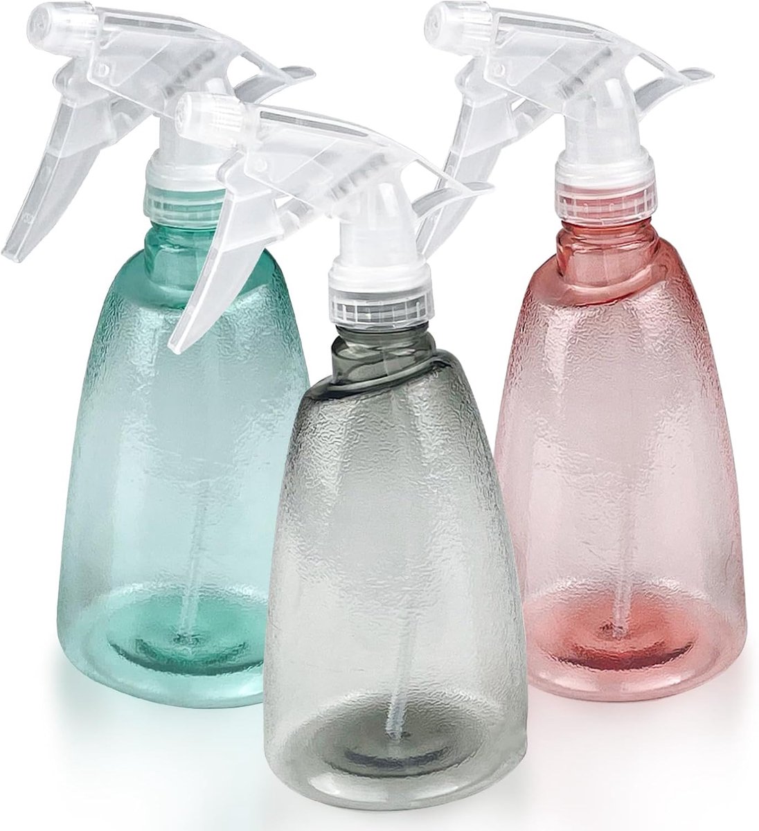 3 stuks verstuiver spuitfles 500 ml, navulbare spuitflessen, leeg, transparante spuitfles, kunststof sproeier, planten, professionele waterspuitfles voor bloemen, haren, reiniging