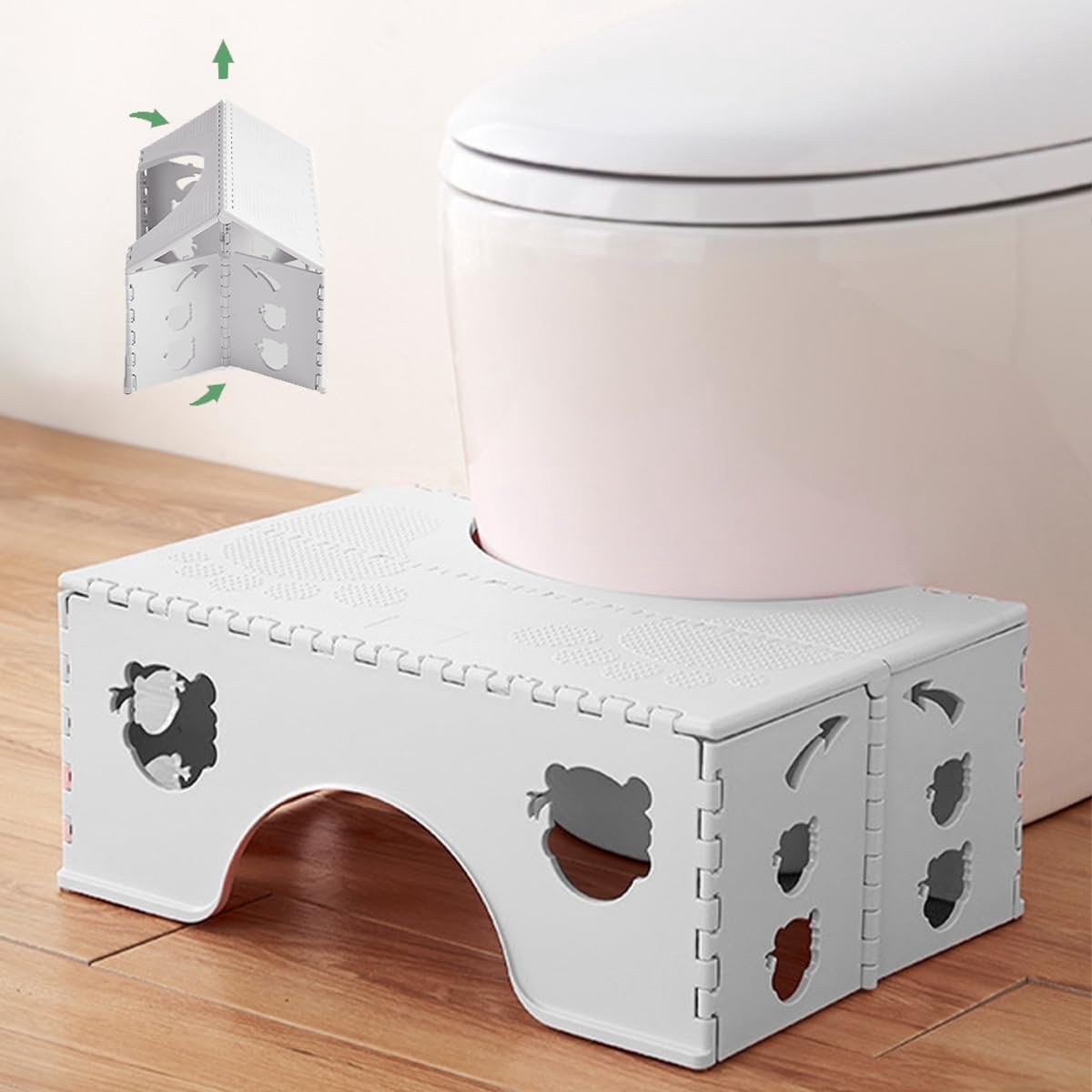 Toiletkruk voor Volwassenen en Kinderen - Badkamer Toilet Stool Fysiologisch, Toilet Kruk Antislip, Hulp Tegen Verstopping, Gewicht 1,4 kg