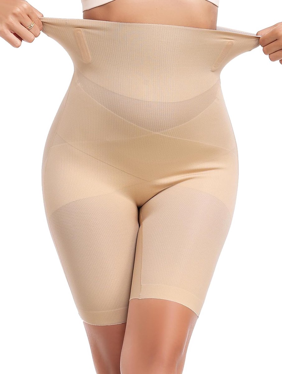 Figuurvormende onderbroek voor dames, hoge taille, shapewear, korsetbroek met pijpen, figuurvormende leggings, ondergoed, ademend, naadloos