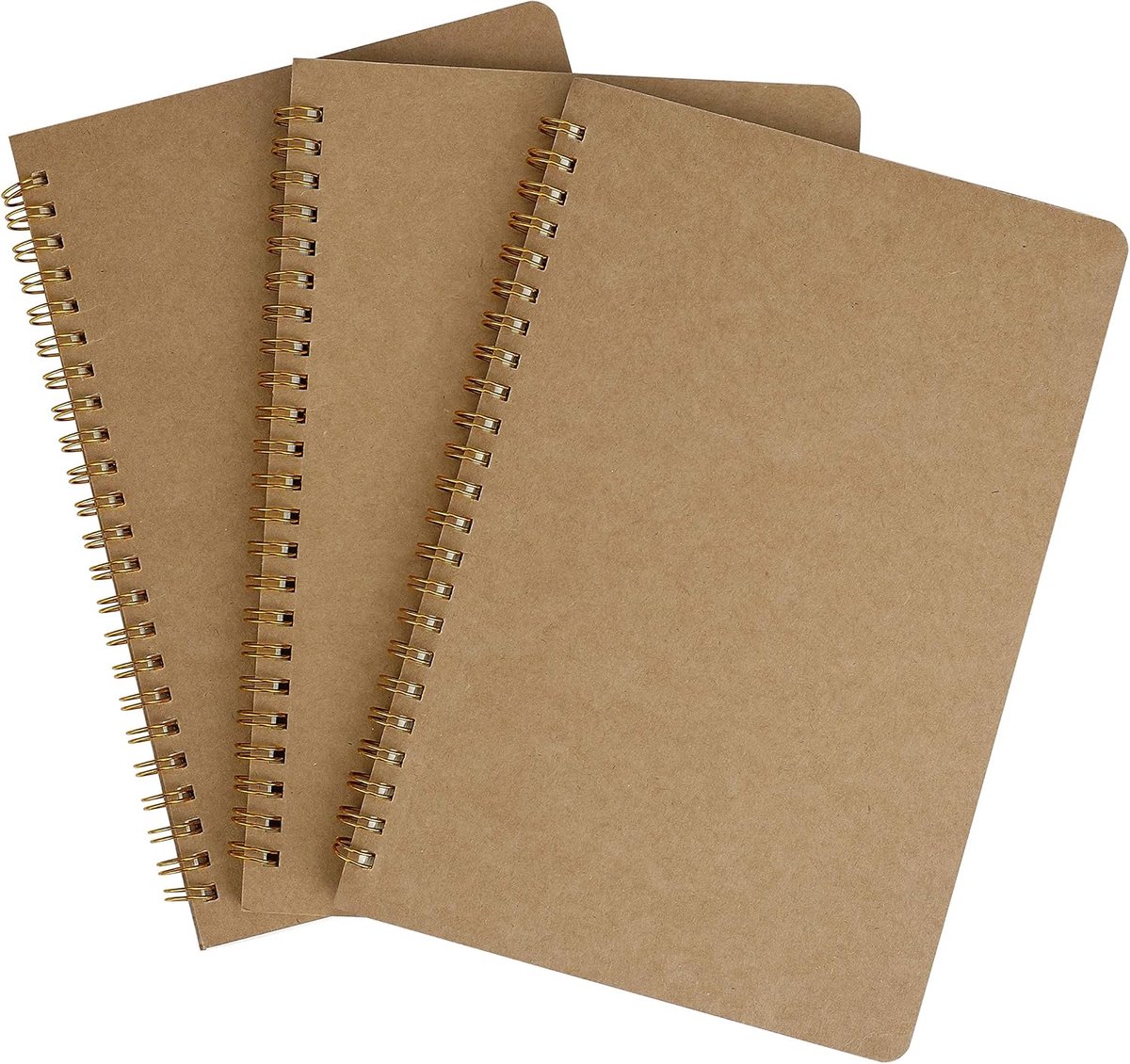 A5, kraftpapier in wit, schetsboek, 100 pagina's, perfect voor artistiek tekenen, klaslokaal, reisdagboek, to-do-lijsten (3 stuks)