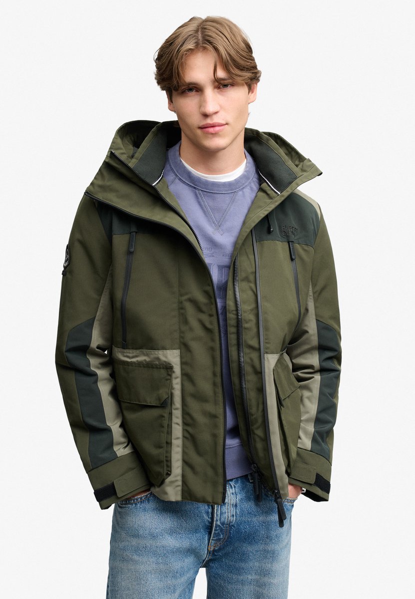 Superdry Colour Block Ultimate Windbreaker Heren Khaki