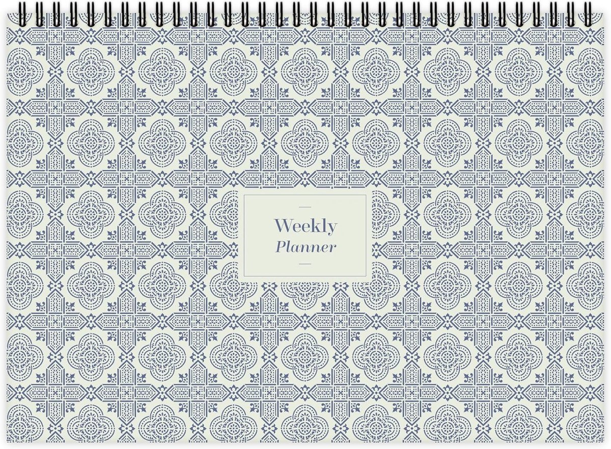 262 weekplanner A4 Azelujos patroon nr. 1, 60 vellen, kalender voor afhandelingen, afspraken en taken
