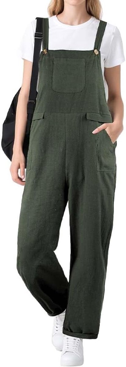 Jumpsuit voor dames, zomer, grote tuinbroek voor de zomer, verstelbaar, casual, verstelbaar, met riem, losse pijpen, romper