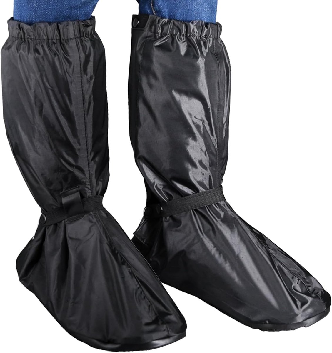 1 Paar US 10 11, Euro 44 45 Waterdichte Regenlaarzen Schoenbedekking, herbruikbare en opvouwbare Regenlaarzen Schoenbedekking met rits, Anti-Slip PVC Sneeuwlaarzen Covers voor Raingear Motorfie
