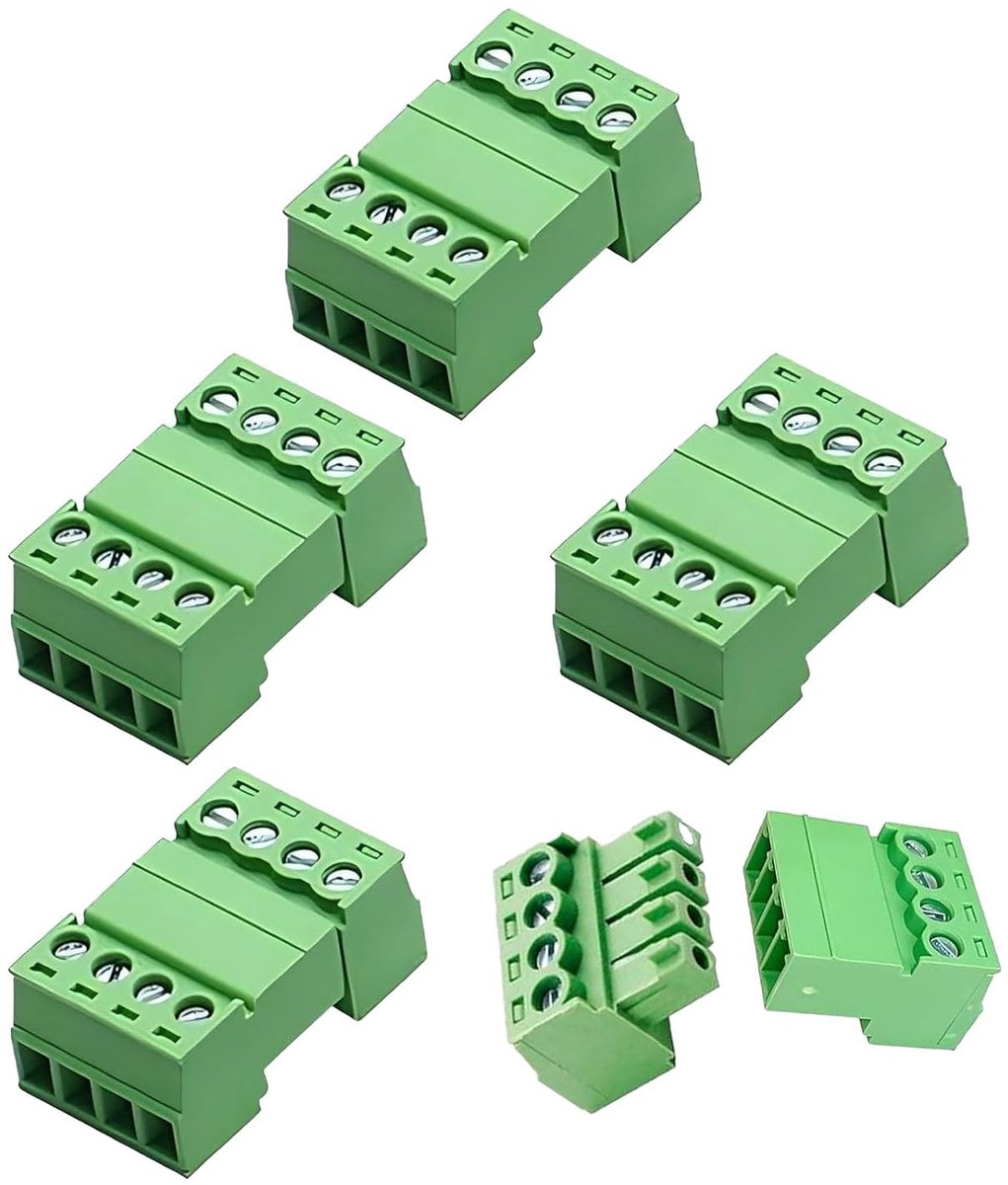 5 stuks 300/330 V 15EDGRK 3,81 mm/0,15 inch helling PCB Mount schroef insteekbare klemmenblok stekker voor 28-16AWG, 2/3/4/5/6 pin (4 pins)