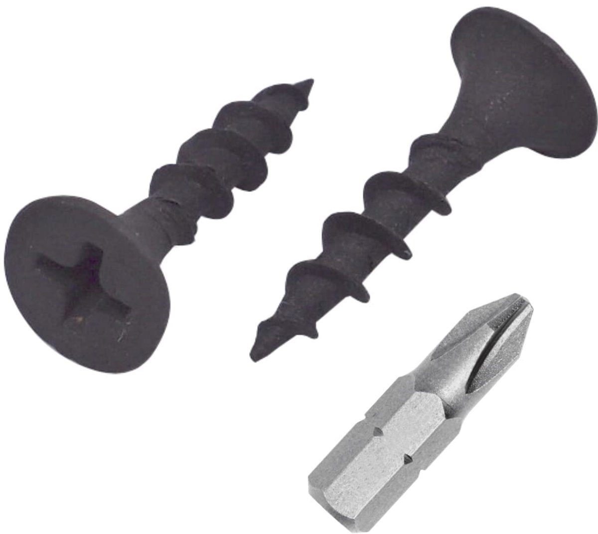 300 stuks zwart fosfaatkoolstofstaal 3,5 x 19 mm gipsplaten schroeven, houtschroeven, kruiskopkop, spaanplaatbevestigingsmiddelen (300, 3,5 x 19 mm)