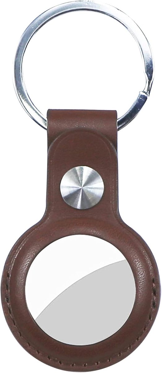 Case voor AirTag Leer, Beschermhoes met Sleutelhanger Ring, Anti-Kras