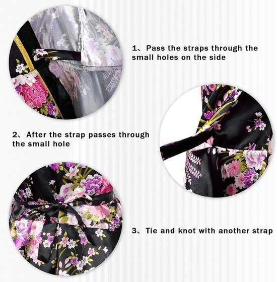 5-delige korte kimono voor dames, traditionele Japanse kimono, Sakura-print, Geisha Yukata badjas, kostuumset cosplay met accessoires — afbeelding 5