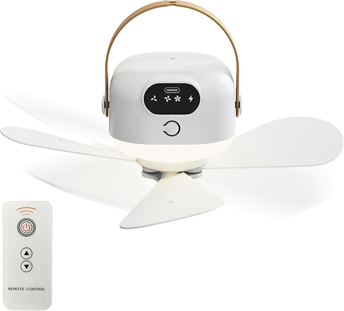 Campingventilator: campingventilator met licht, camping licht LED campinglamp, oplaadbare tentventilator met afstandsbediening timer USB-ventilator voor kamperen, vissen, wandelen, outdoor