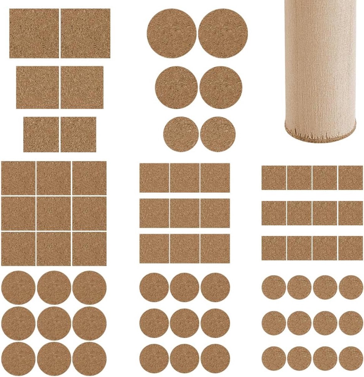 220 stuks kurkpads 6 stijlen zelfklevende kurkmeubelpads beschermen meubels en vloeren kast deurbumper stippen voor lade tafel onderzetter thuiskantoor