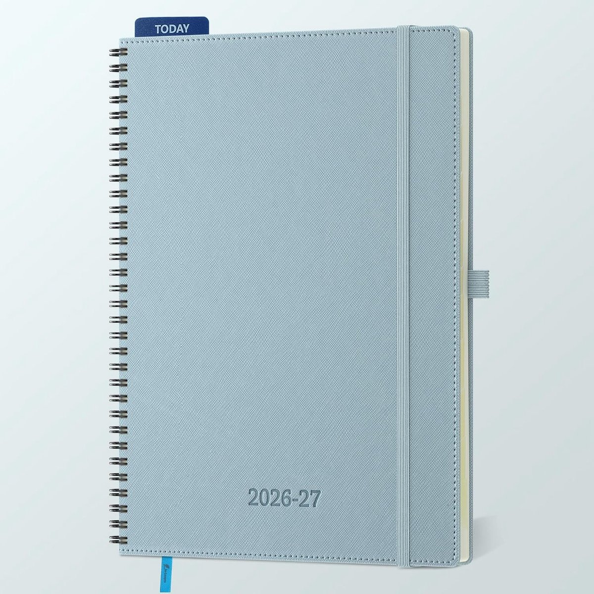 2026 2027: Weekplanner en Notitieboek, Weekagenda A4 Boekagenda(29 x 21,5 cm) van Jul'26 tot Dec'27 Horizontale Planner 18 Maanden, Zachte PU-Leren Spiraal, Papier 80 GSM, Stofblauw