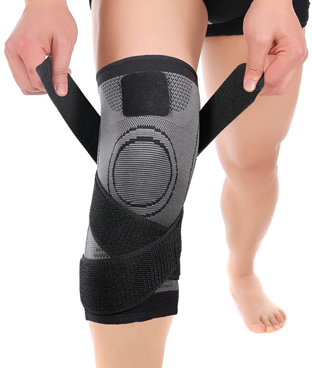 Kniebrace Voor Dames en Heren, Ademende Compressiekniesteun, Verstelbaar, Voor Artritis, Gewrichtspijn, Ligamentletsel, Meniscusscheur, Acl, Mcl, Hardlopen, Basketbal, Volleybal, Sport