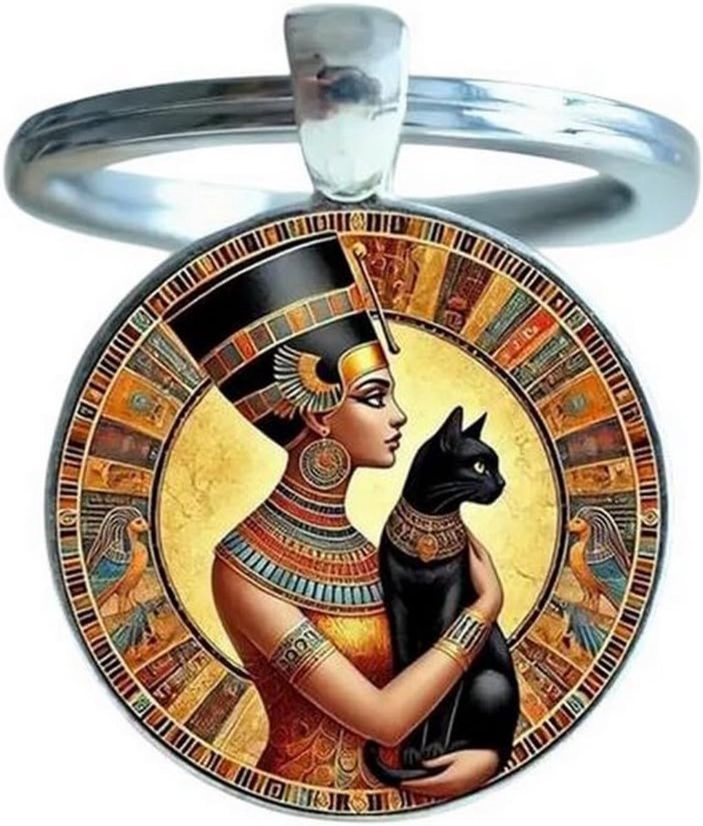 Zaksieraden koningin van Egypte Nefertiti en heilige kat.