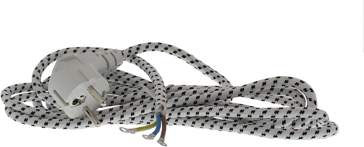 Daniplus Strijkaansluitkabel 3 m, kabel voor strijkijzer 3 x 0,75 mm, textielmantel