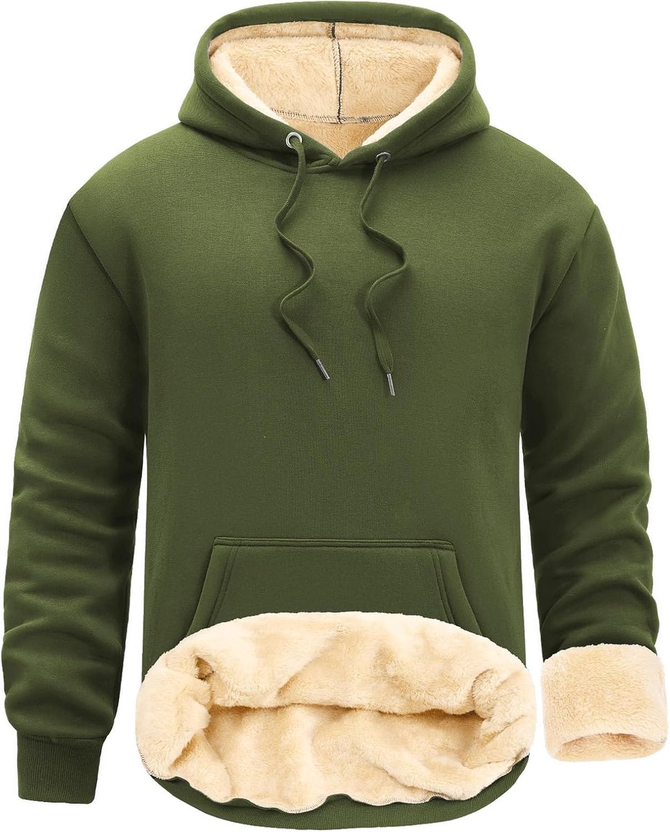 Hoodies casual fleece gevoerde hoodie effen lange mouwen thermische trui winter losse warme sweatshirt capuchon trekkoord tops trui met zakken