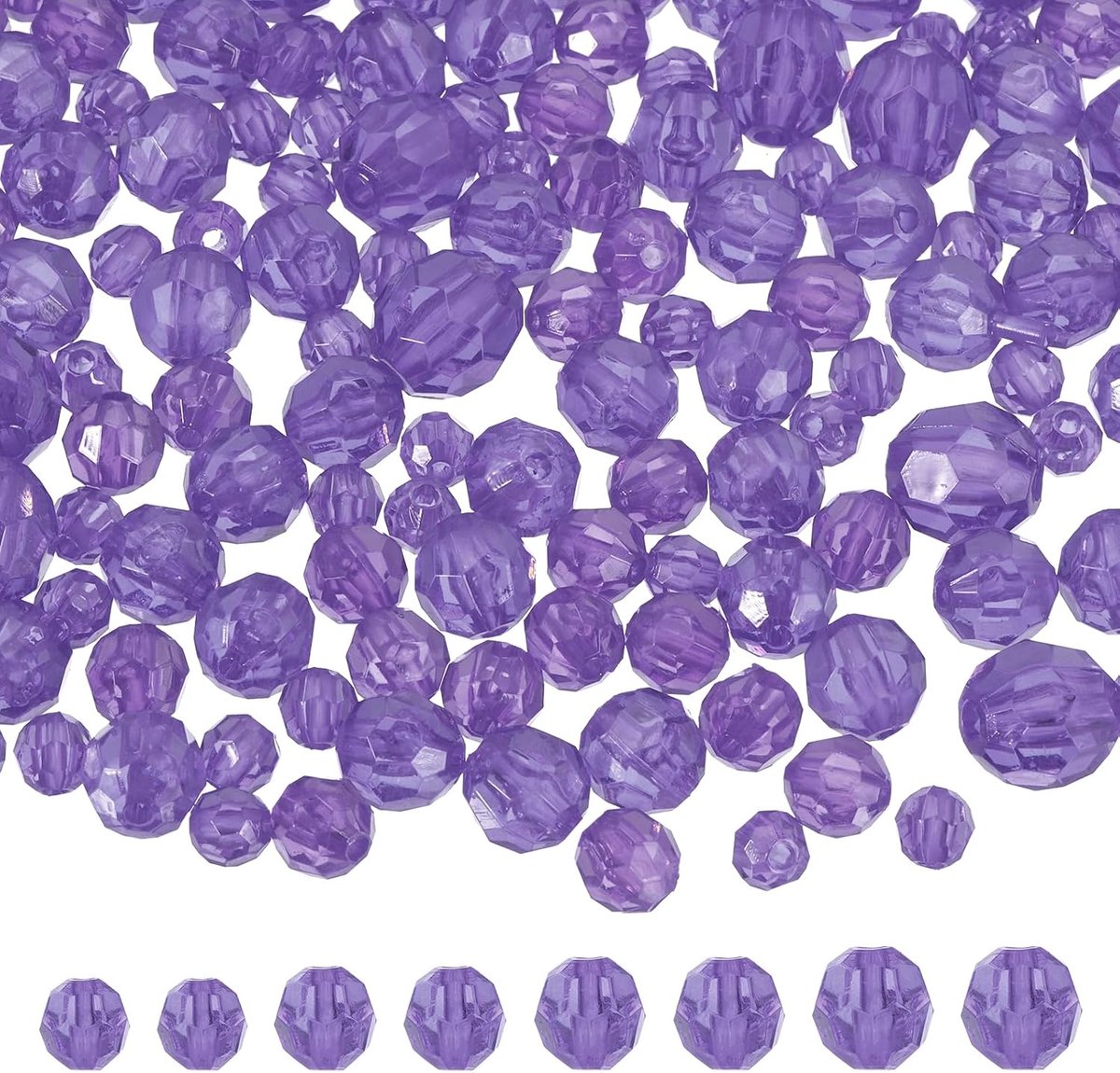 Kralen, klaar 6 mm, 8 mm, 10 mm, 12 mm, losse kristallen kralen voor armbanden, halskettingen, sleutelhangers, doe-het-zelf sieraden, handwerk, creaties, blauw paars
