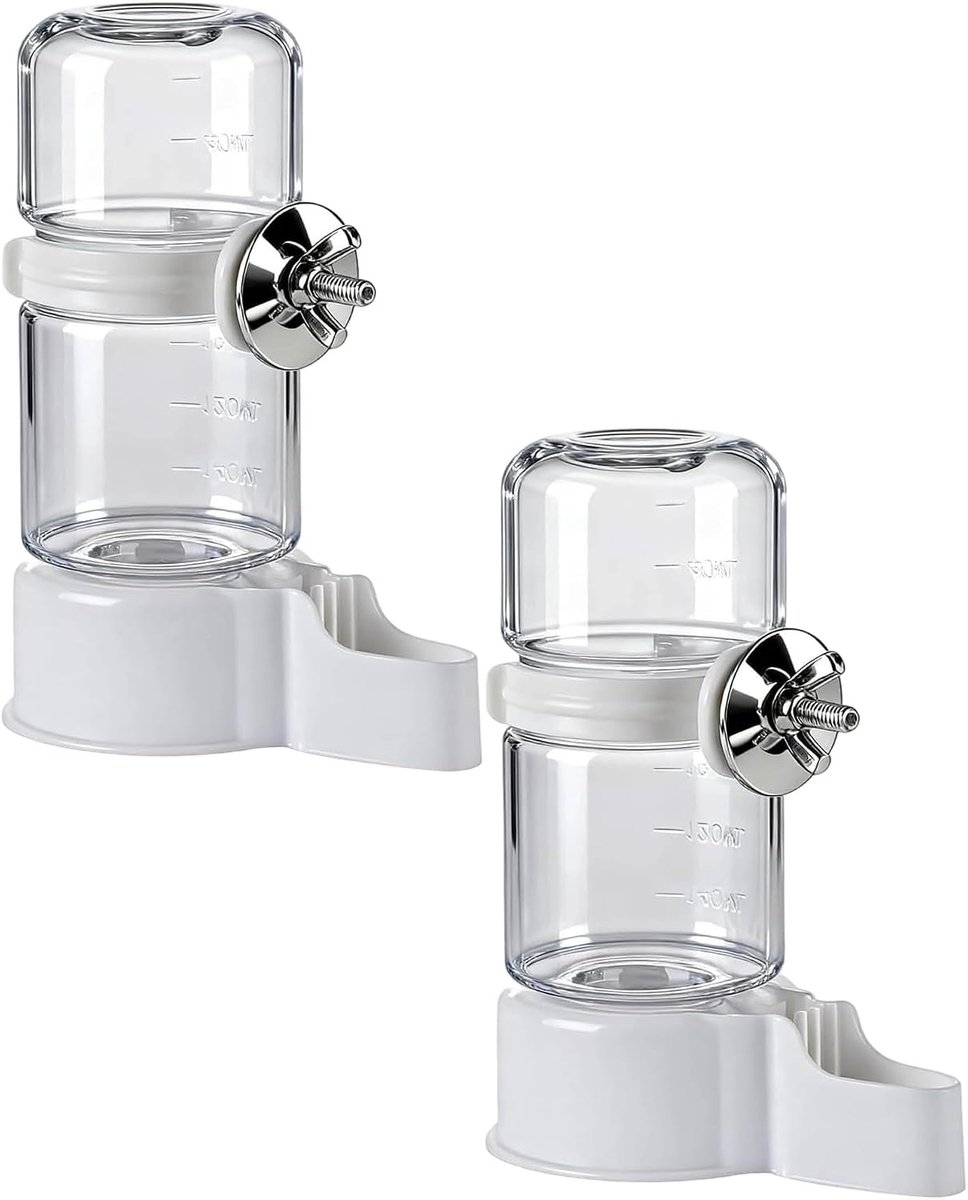 2 stuks waterdispensers voor vogels, 140 ml, eenvoudig te installeren en te reinigen, lekvrij, automatische vogelkooi voor kanarie, valkparkieten, fringuello