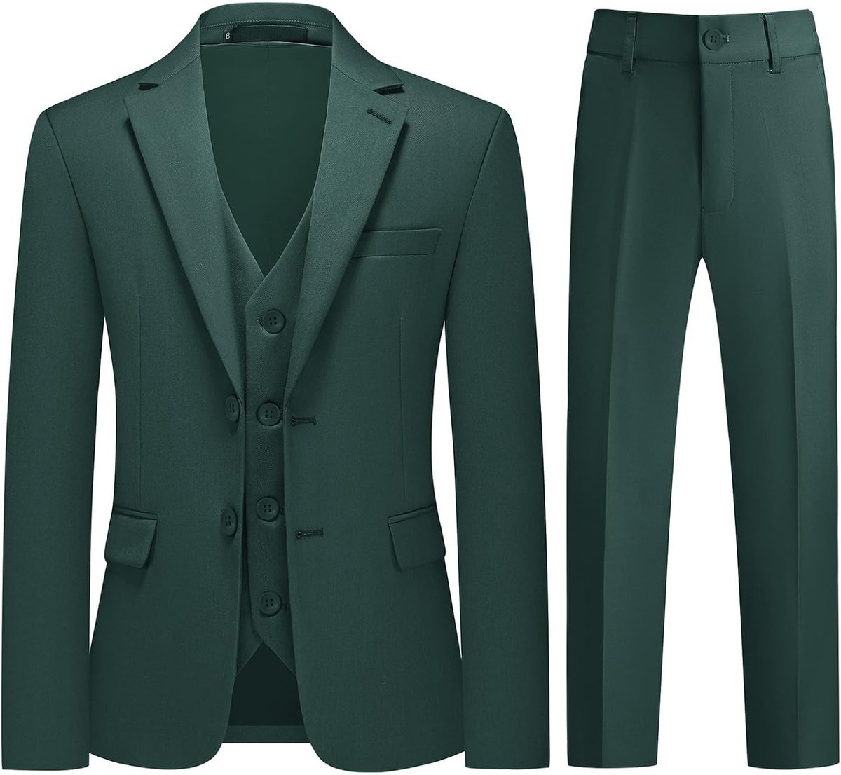 3-delig slimfit pak voor jongens, formele kinderoutfit met colbert, vest en broek, kleding voor bruiloft, vormsel, doop en speciale gelegenheden