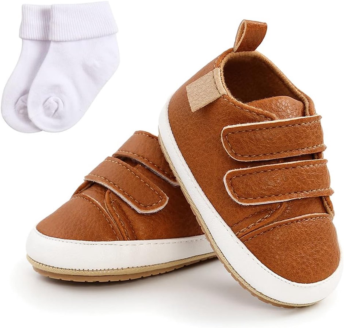 Meisjes Jongens Sneakers Peuter Schoenen Eerste Wandelschoenen Pasgeboren Prewalker Sneakers voor 0-18 Maanden Met Sok
