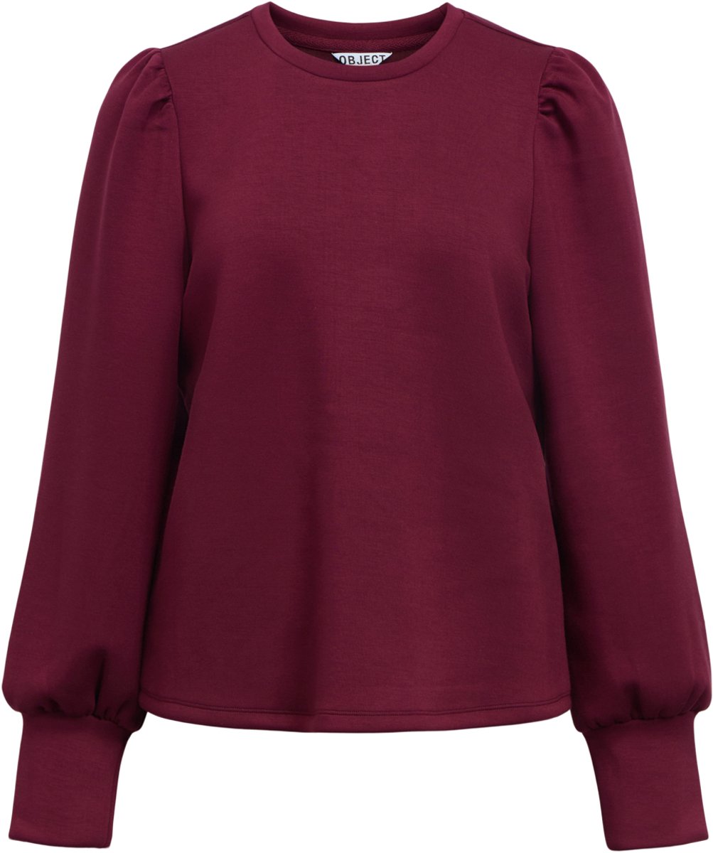 Object Objandrea Re L/s O-neck Top Truien & vesten Dames - Sweater - Hoodie - Vest- Bordeaux - Maat M