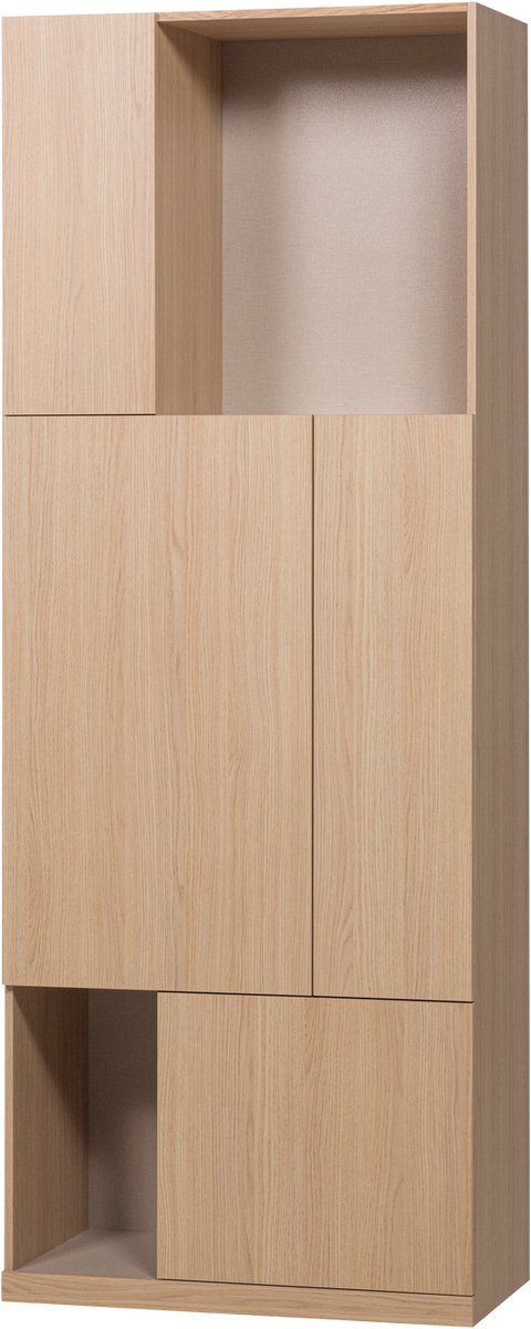 WOOOD Build Opbergkast 80 cm - Eiken Fineer - Naturel - 215x80x41