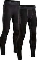 DANISH ENDURANCE Compressiebroeken - Sneldrogende Anti-Schurende Hardloopbroeken - Heren - 2 Paar - XXL