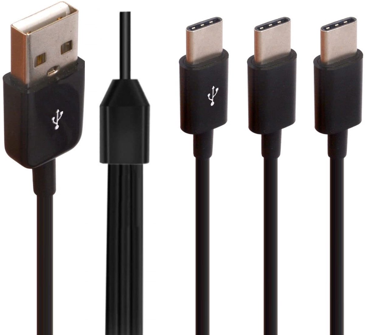 SolidKeus - 3 in 1 USB C Splitter Kabel