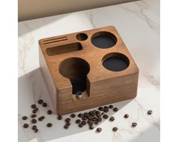 SolidKeus - Koffie Tamping Station van Walnoot 51/54mm