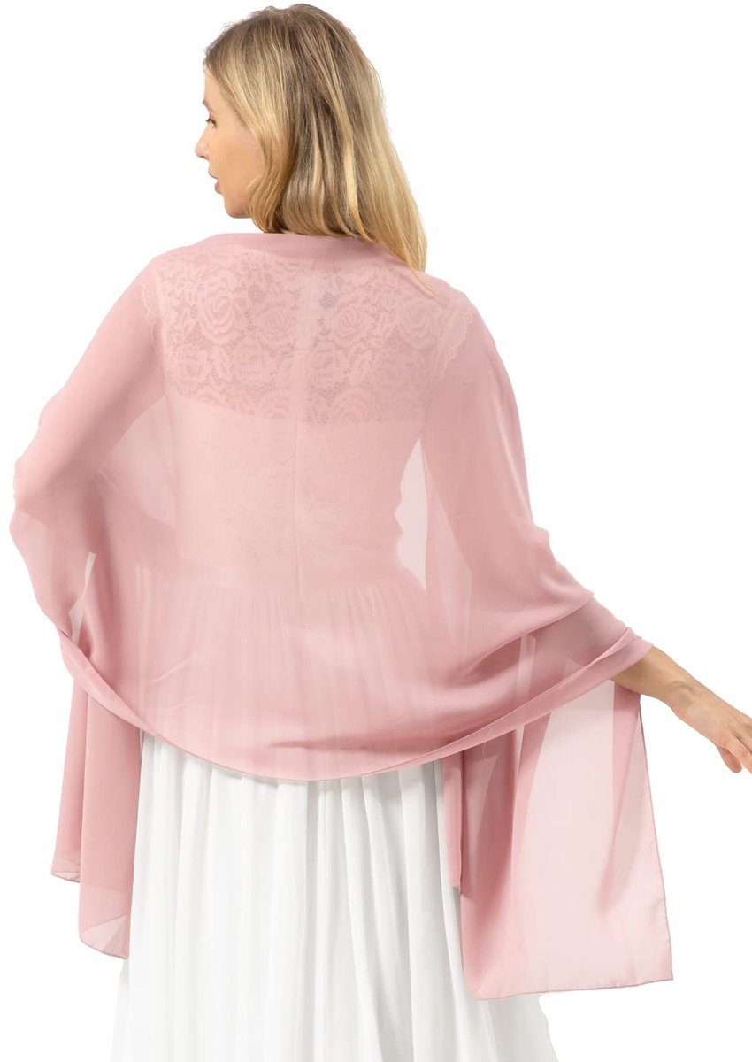 SolidKeus - Chiffon Sjaal voor Dames in Blush Kleur