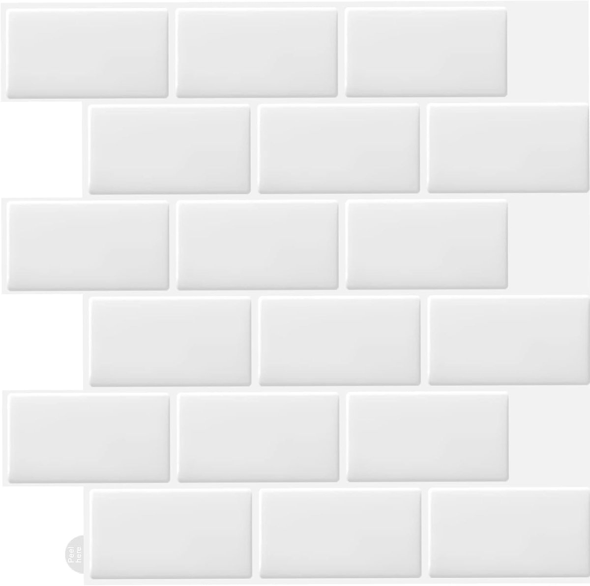 10 vellen zelfklevende 3D-wandtegels - wandtegels pellen en opplakken - spatwand - metrotegels voor keuken en badkamer (30 - 5 x 30 - 5 cm)