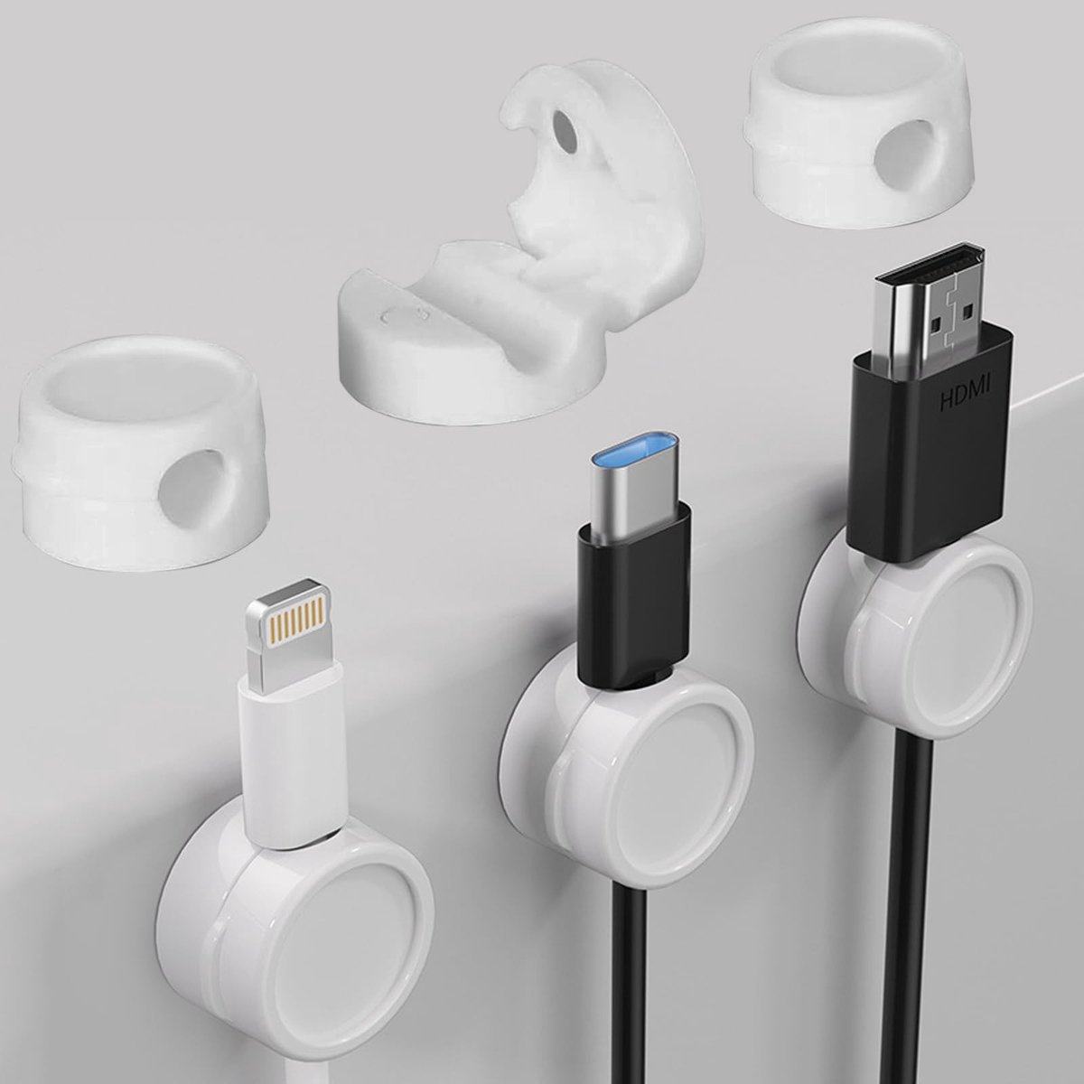 SolidKeus - 6 Stuks Magnetische Kabelorganizers met Zelfklevende Bevestiging