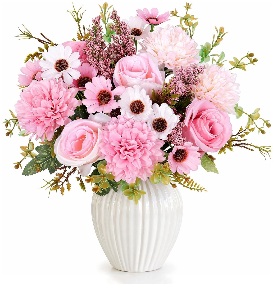 SolidKeus - Kunstbloemen Boeket voor Decoratie, Roze