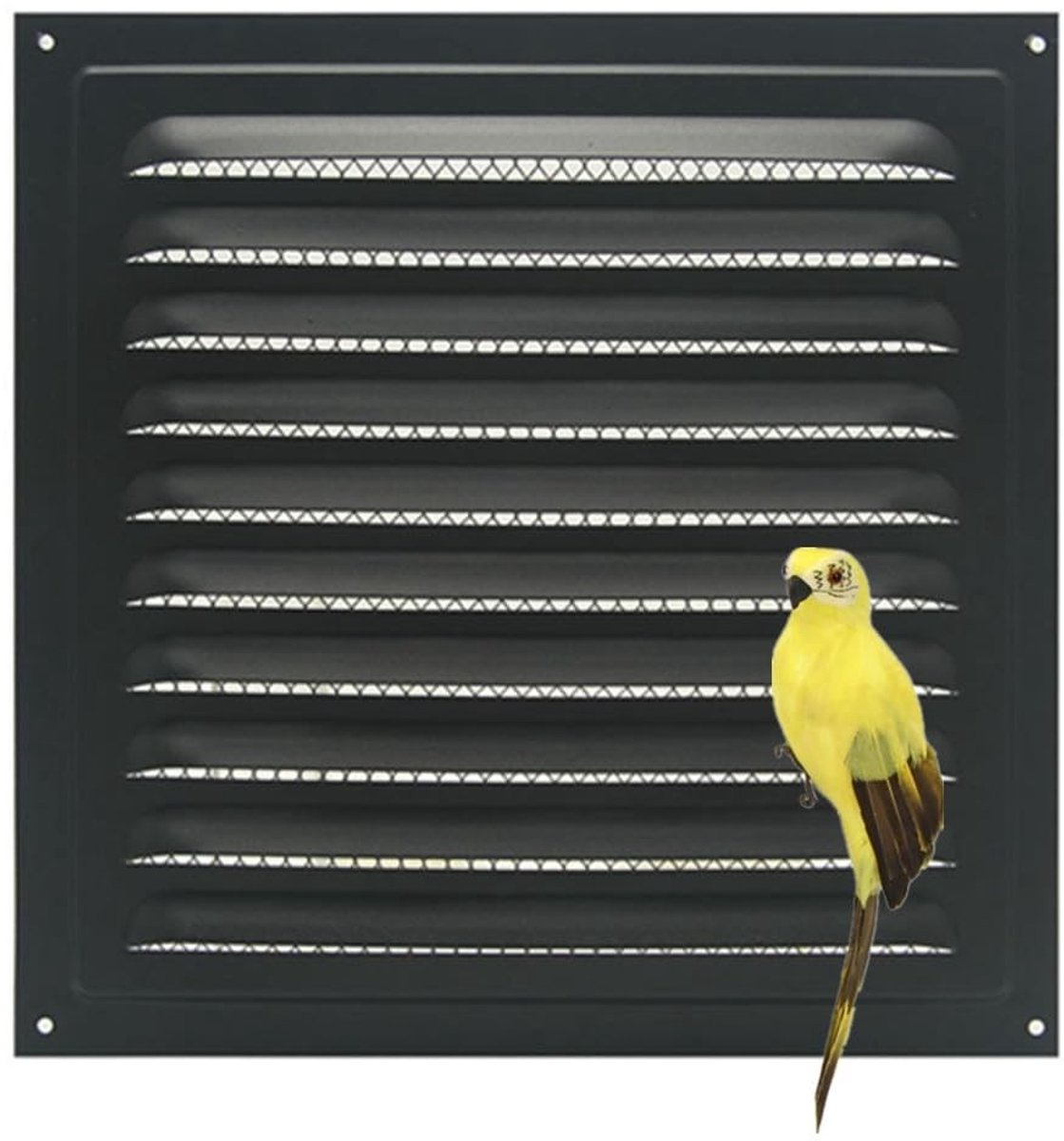 SolidKeus - Vierkante Ventilatie Rooster voor Keuken en Badkamer 20x20cm Zwart