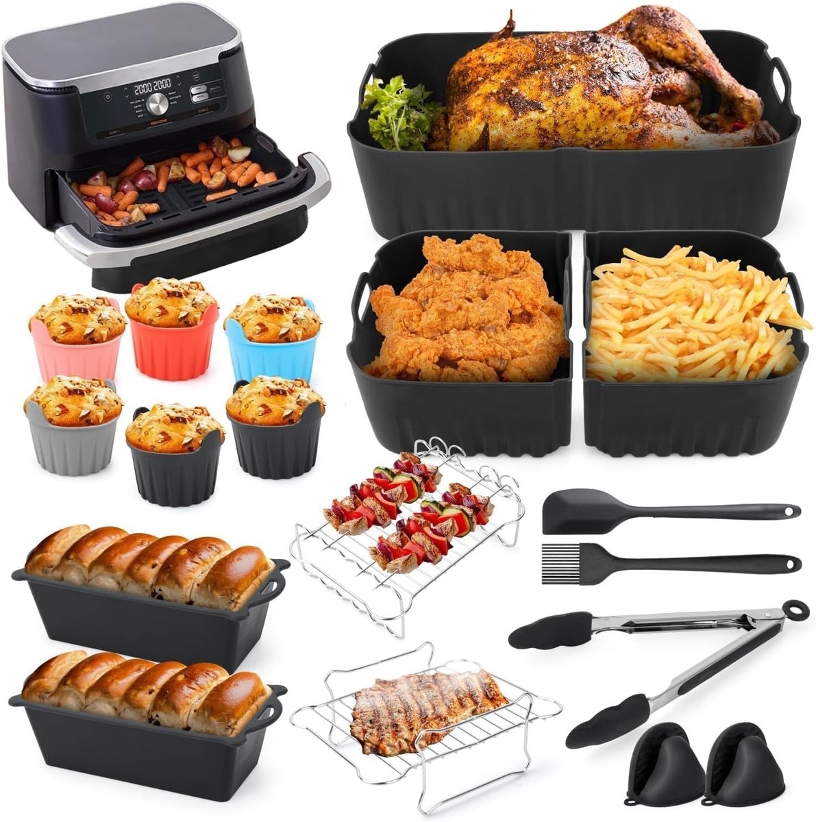 SolidKeus - Silicone Bakvorm voor Airfryer met 10,4L Capaciteit
