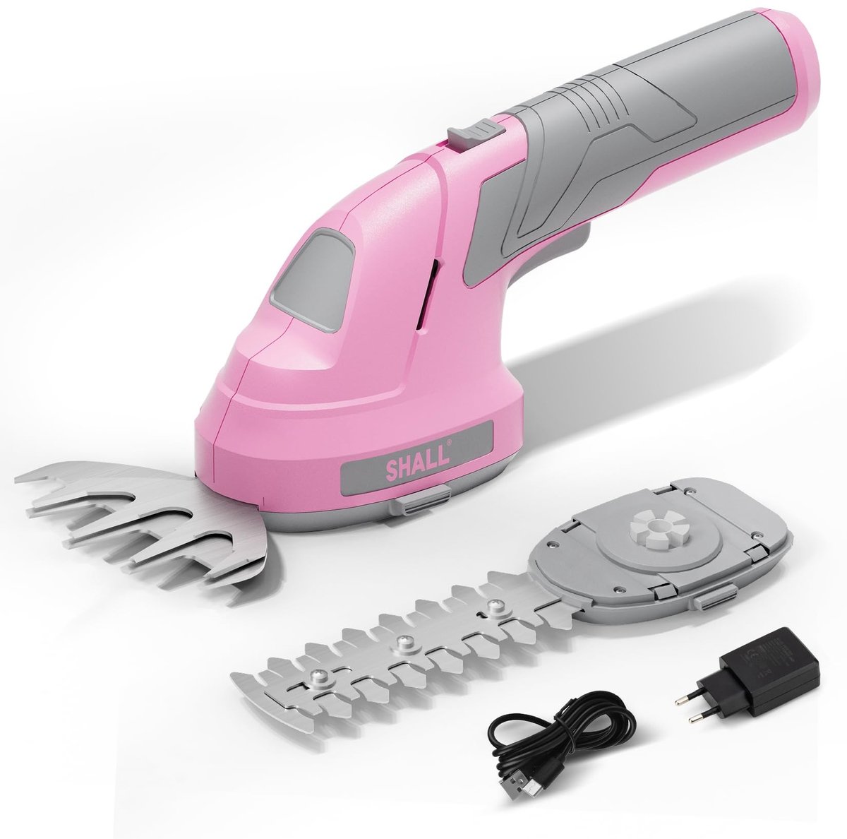SolidKeus - Draadloze Heggen- en Gras Snoeischaar met 7.2V Accu - Roze