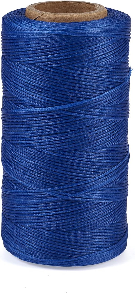 260 meter 1 mm plat gewaxt polyester koord, koningsblauw lederen knutseldraad, naaien gewaxt koord voor handnaaien, boekbinden, doe-het-zelf weven handwerk gereedschap, schoenen repareren