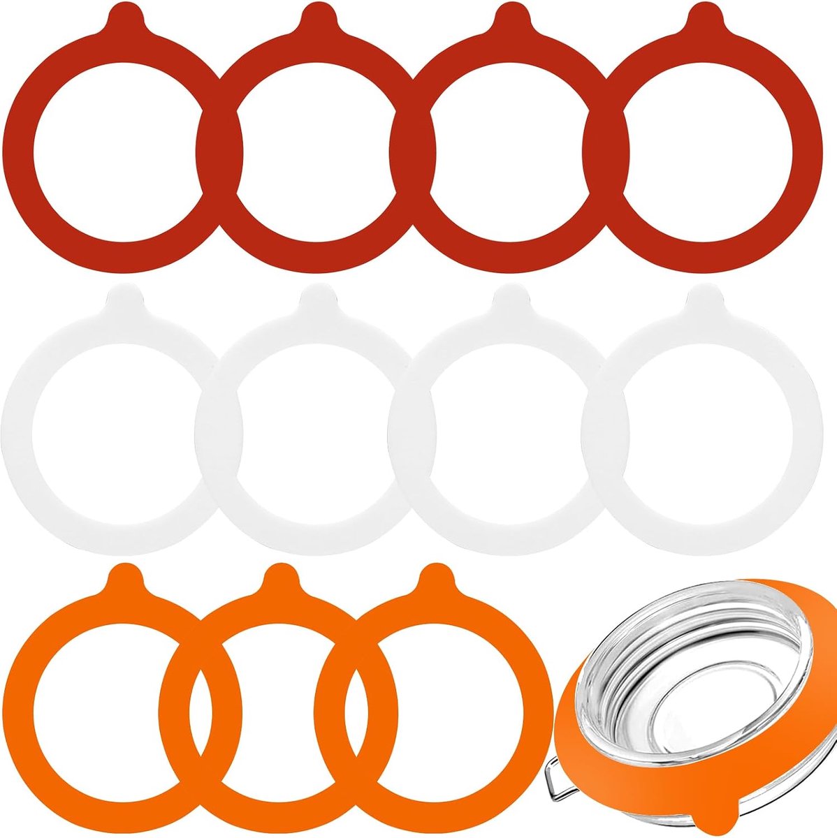 12 stuks afdichtringen voor weckpotten, 97 x 69 mm, rubberen ringen voor glazen, glazen afdichtingen, siliconen vervangende afdichtingen, vervangende inmaakringen voor inmaakpotten, deksel,