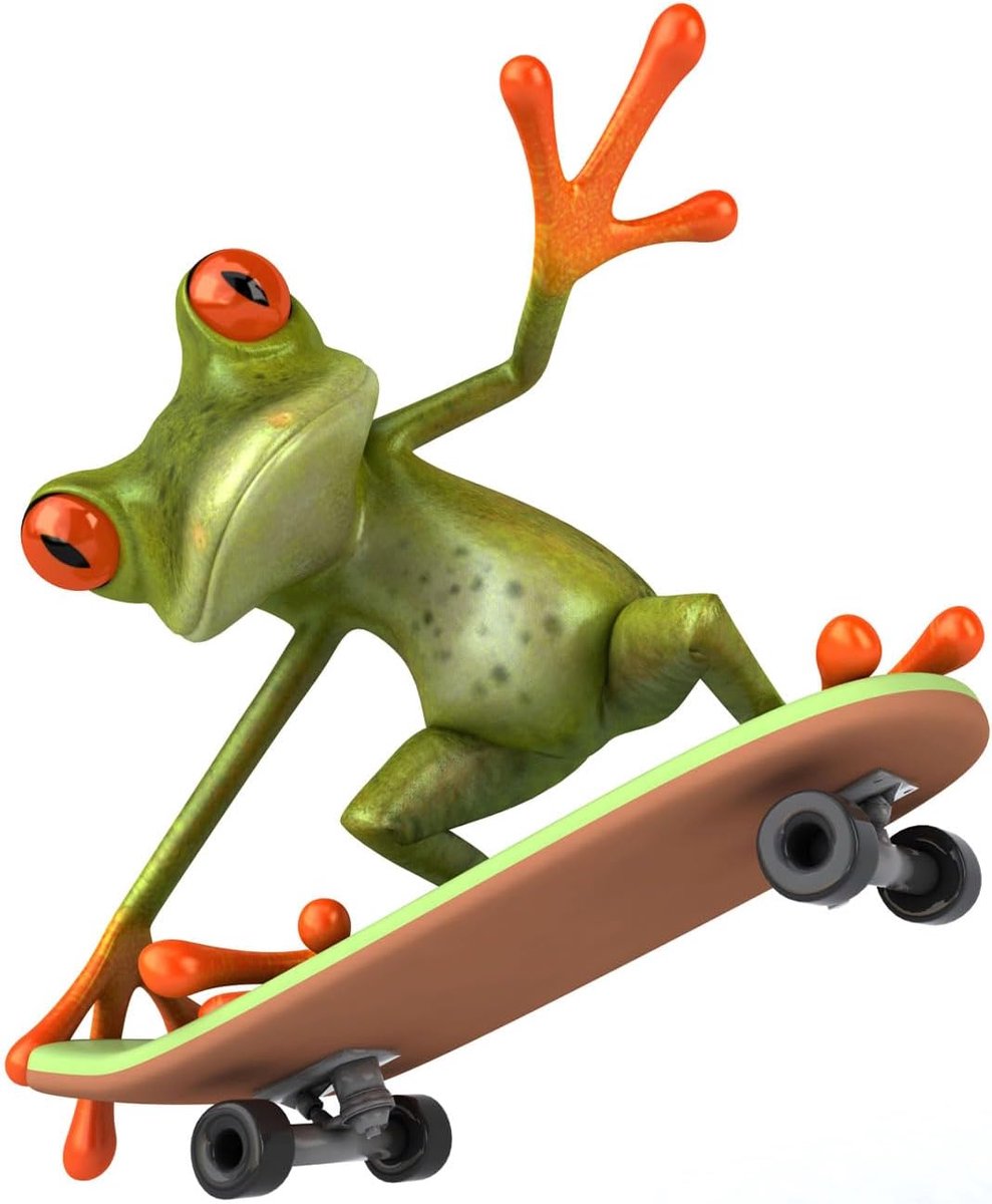Easydruck24de Kikker skateboard sticker 12,5 x 15 cm - kfz280 | Grappige weerbestendige sticker voor motor, scooter en laptop