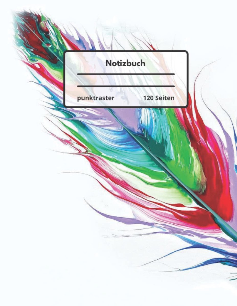 Punktraster: Groß 8.5 x 11 - 120 Seiten - Schwarz gepunktet - Notizbuch/Journal mit punktraster für Frauen und Männer mit Acryl Federn Motiv