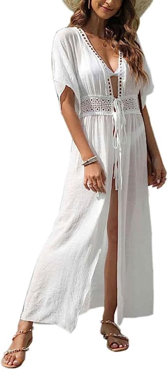 Kimono cardigan strand zomer losse lange boho bikini cover up oversized mode lichte vrouwen strandkleding strandjurk strandjurk lange zomer pareo strandtuniek