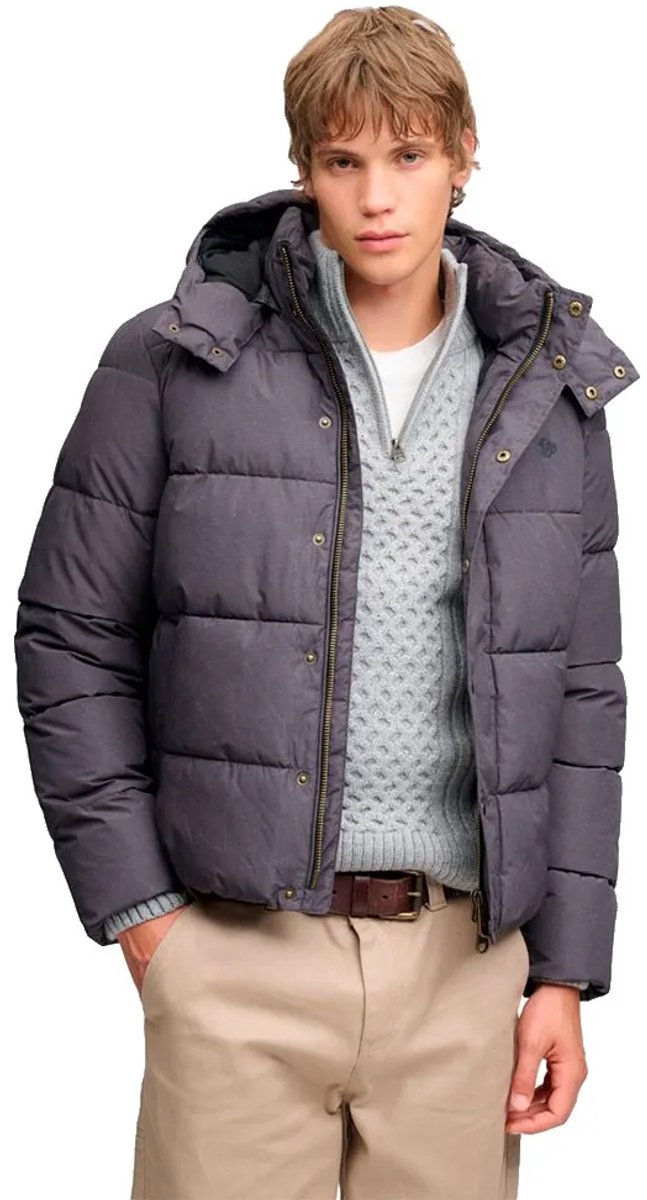 Superdry - Premium Puffer Jas Met Capuchon - Heren - Gewatteerde jassen