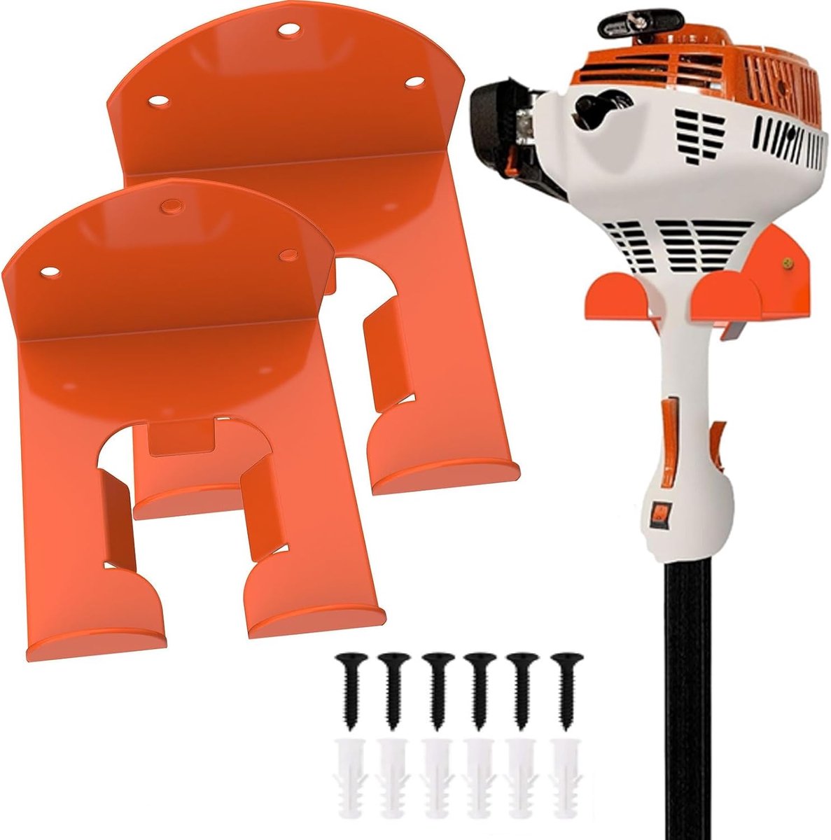 2 stuks bosmaaierhouder, tuin-elektrisch gereedschap, hanger, wandhouder voor grastrimmer met schroeven voor garage, wandhouder, voor garagestrimmer, tuingereedschap