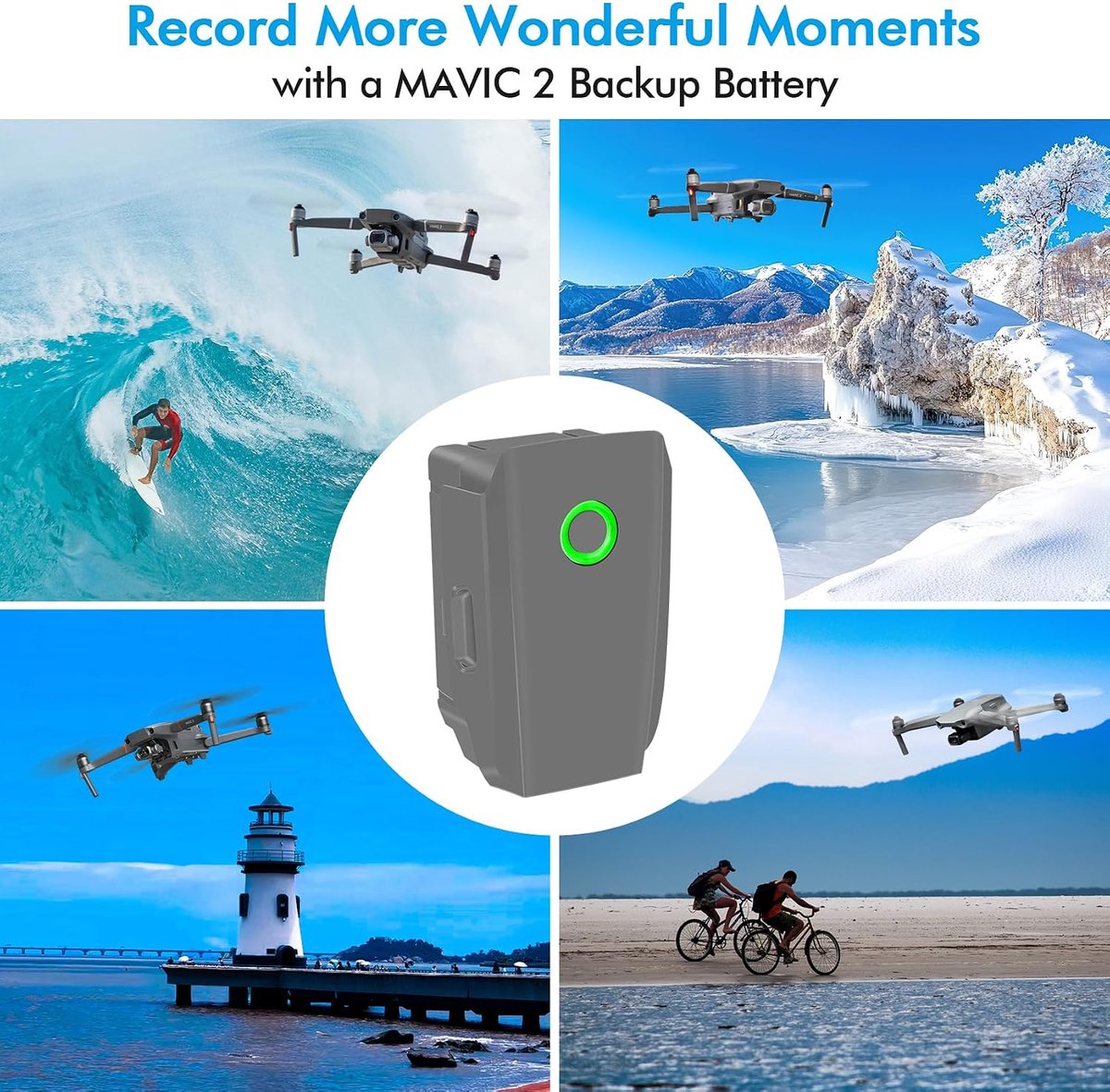 Smart accu Mavic 2 Pro, 3850 mAh, 15,4 V, 1 verpakking, maximale vliegtijd 31 minuten, compatibel met DJI Mavic 2 Mavic 2 Pro, Mavic 2 Zoom, Mavic 2 Enterprise – foto 7