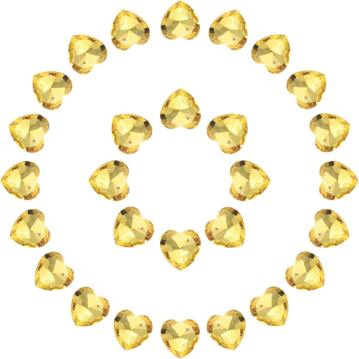 Strassteentjes met puntige achterkant, 10 mm, voor het maken van sieraden, kostuums, doe-het-zelf, knutselen, 30 stuks, geel
