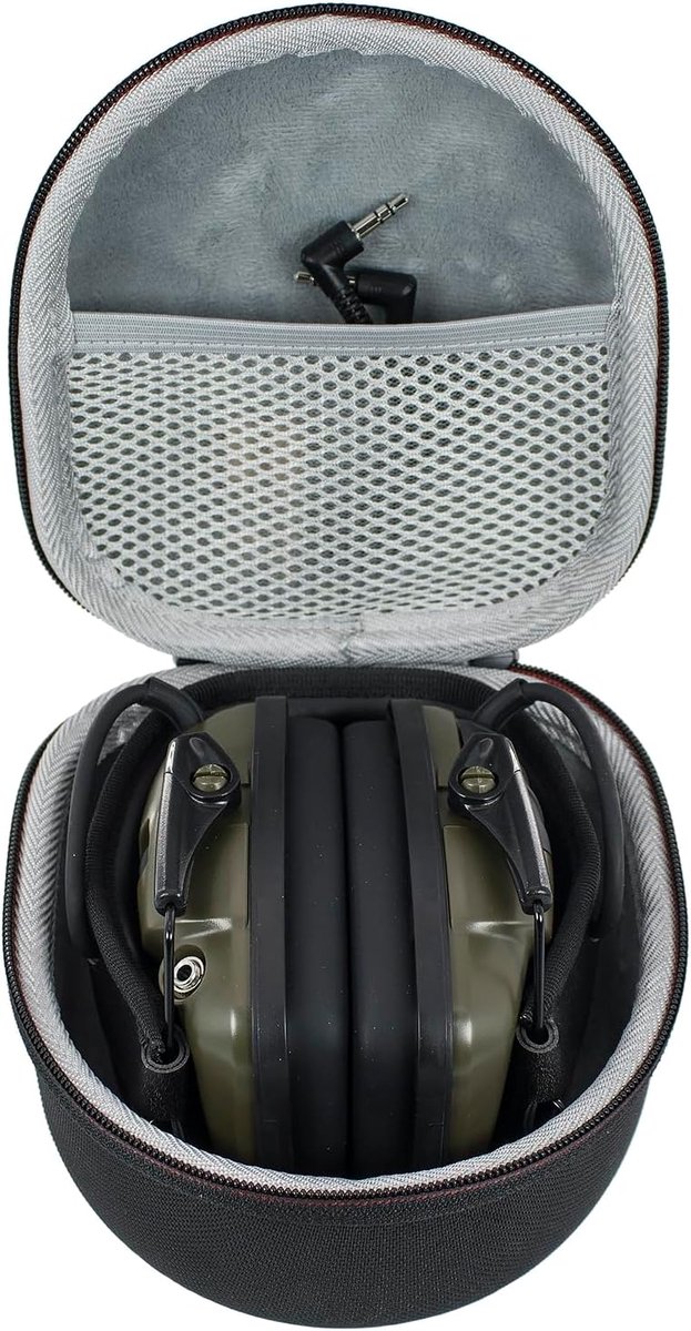 Reiskoffer compatibel met Honeywell Howard Leight Impact Sport/Walker's Razor Slim Electronic Shooting Earmuff, alleen koffer - Zwart YC88002
