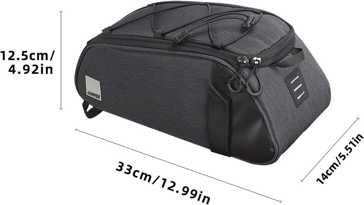 Hondenmand fiets bagagedrager - Waterdichte Fietstas - 33 x 14 x 12,5 cm - Polyester Transporttas met Schouderband en Handvat - Voor Fietsers