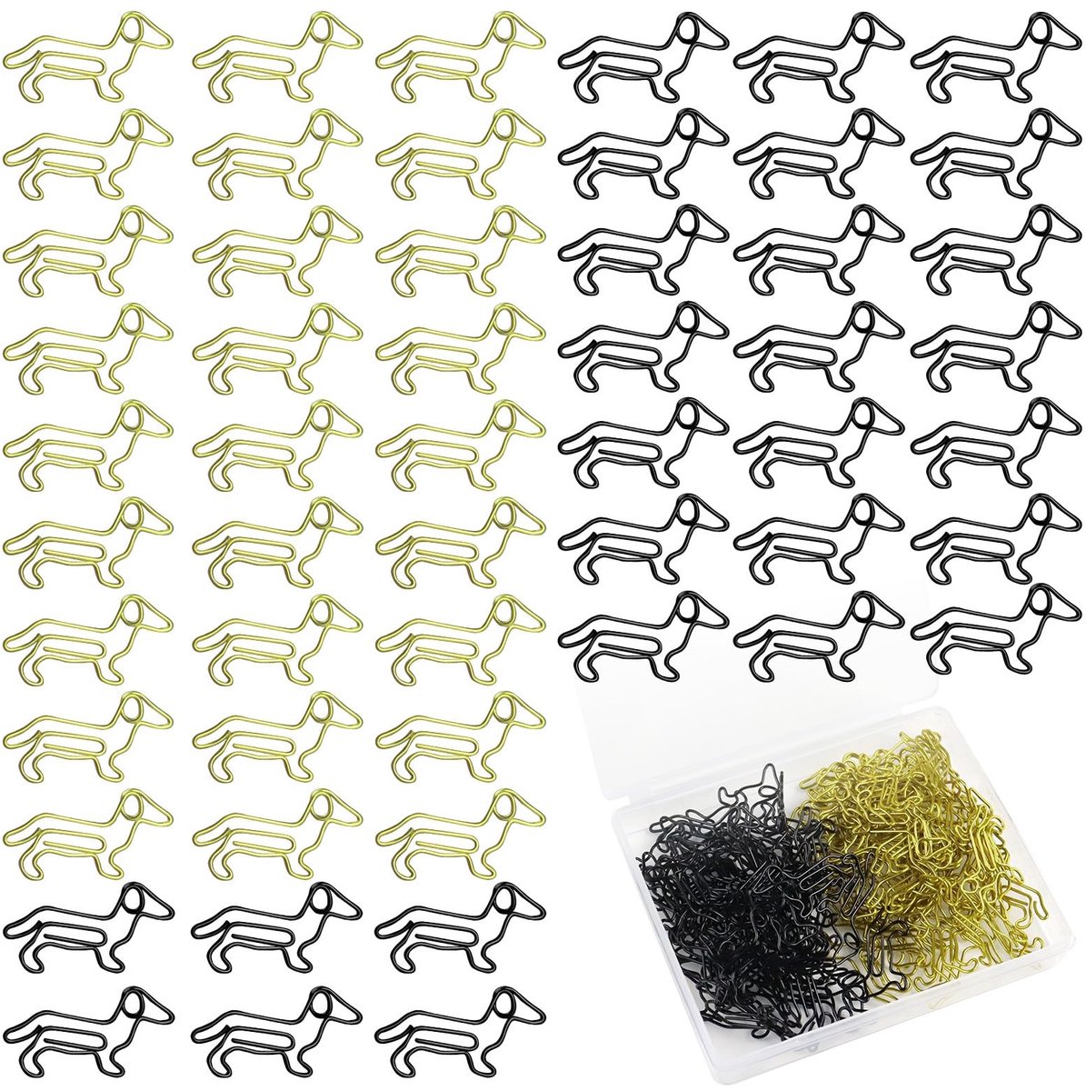 Omgoods - 50 Stuks Paperclips in Teckel Motief