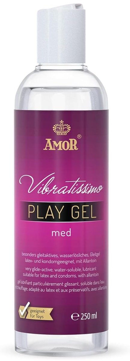 Vibratissimo Play Gel met 250 ml I Glijmiddel huidvriendelijk I Waterbasis glijmiddelen I Glijmiddel Gel geschikt voor Siliconen Speeltjes & Latexcondooms I water gebaseerde smering