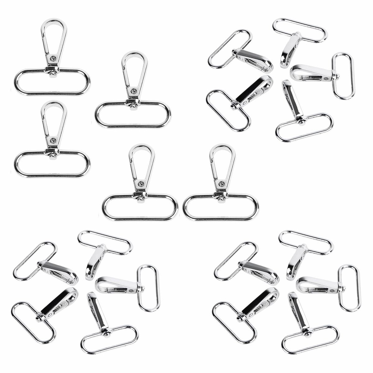 Omgoods - 20 Stuks Karabijnhaken en Sleutelhangers voor DIY Projecten